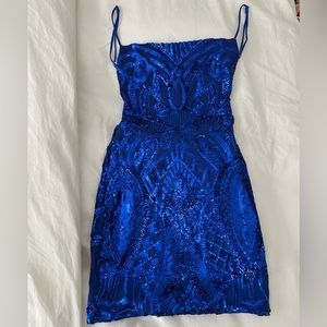 Blue sequin dress